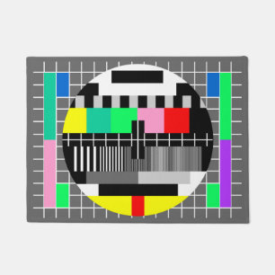 Retro colour tv test screen doormat