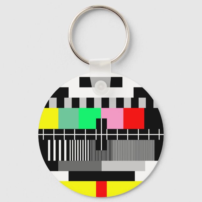 Retro colour tv test screen key ring (Front)