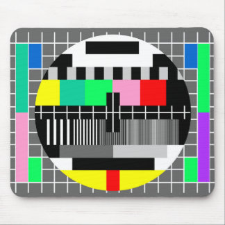Retro colour tv test screen mouse pad