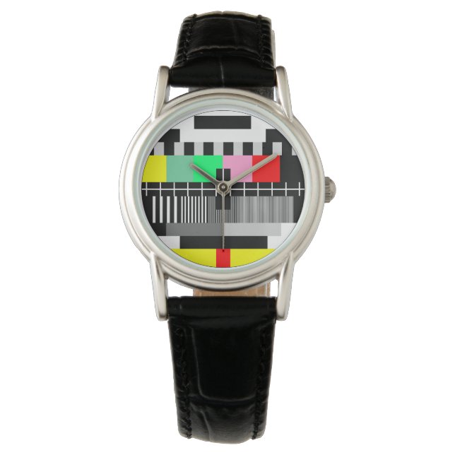 Retro colour tv test screen watch (Front)