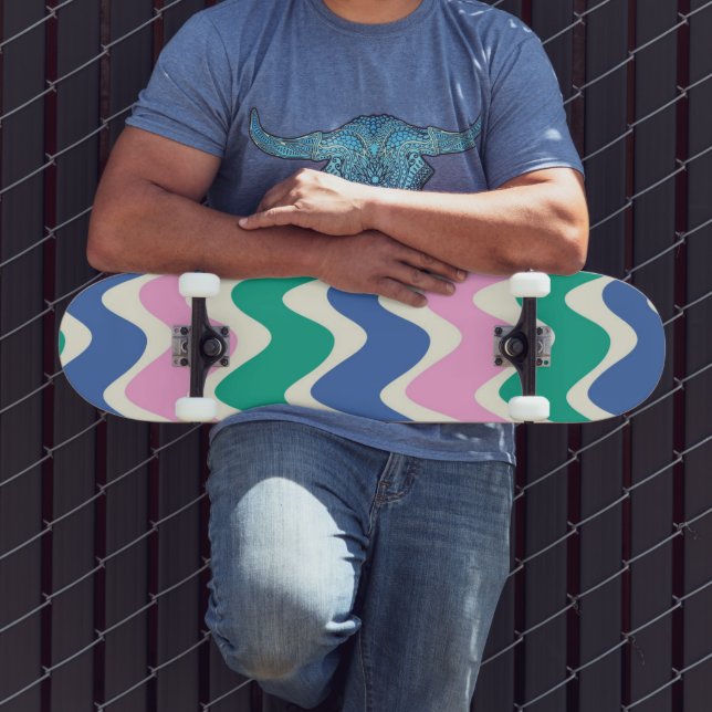 Retro Colour Waves Skateboard (Outdoor 3)