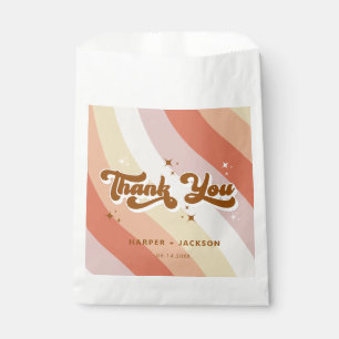  Retro Colour Waves Terracotta Thank You Favour Bags
