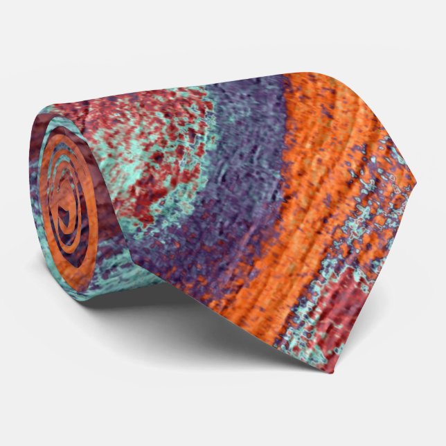 Retro Colour Wood Grain #4 Tie (Rolled)