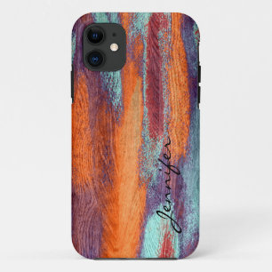 Retro Colour Wood Grain Texture iPhone 11 Case