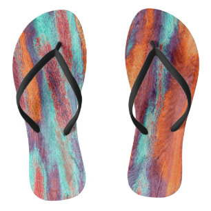 Retro Colour Wood Grain Texture Jandals