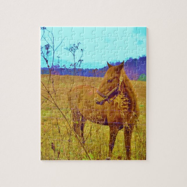 Retro Coloured Horse Jigsaw Puzzle (Vertical)