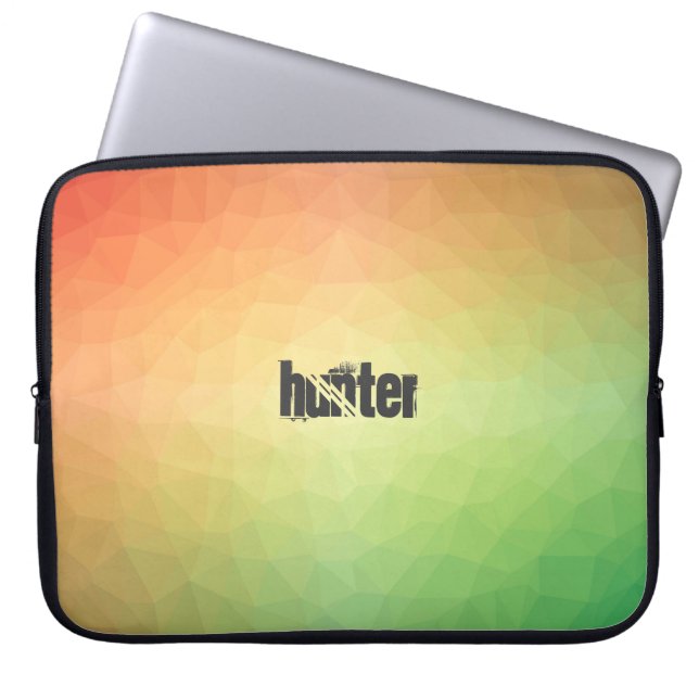 Retro Coloured Polygonal Pattern with Customisatio Laptop Sleeve (Front)