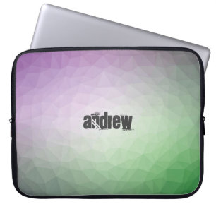 Retro Coloured Polygonal Pattern with Customisatio Laptop Sleeve
