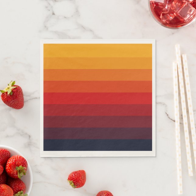 Retro coloured rainbow napkin (Insitu)