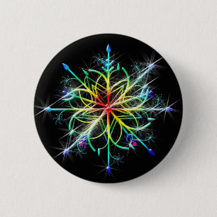 Retro Coloured Star 6 Cm Round Badge