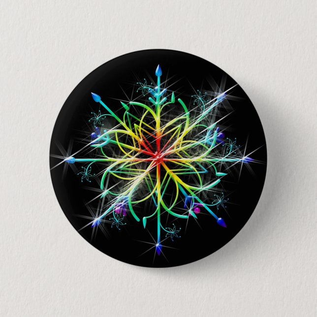 Retro Coloured Star 6 Cm Round Badge (Front)