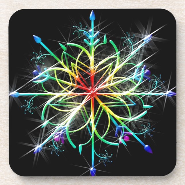 Retro Coloured Star Coaster (Front)