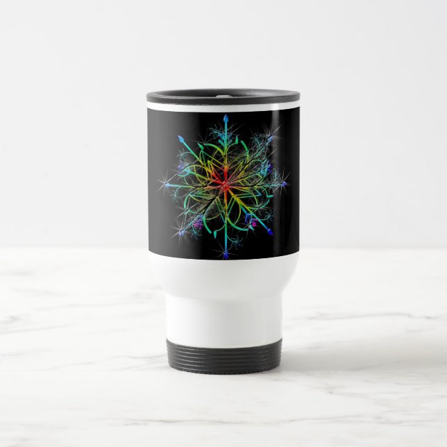 Retro Coloured Star Travel Mug (Center)
