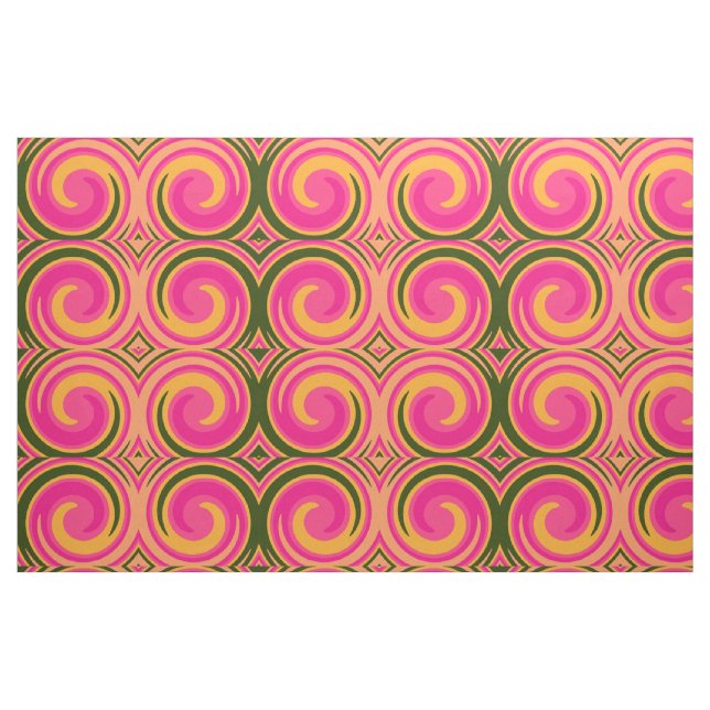 Retro Coloured Twist Abstract Art #14 Fabric (Fat Quarter)