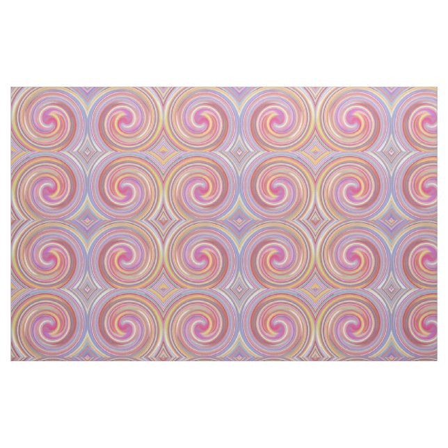 Retro Coloured Twist Abstract Art #22 Fabric (Fat Quarter)