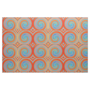 Retro Coloured Twist Abstract Art #26 Fabric