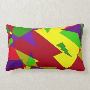 Retro Colourful Abstract Lumbar Cushion