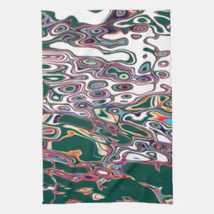 Retro Colourful Abstract Pattern   Tea Towel