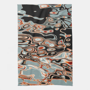 Retro Colourful Abstract Pattern  Tea Towel