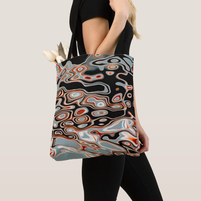 Retro Colourful Abstract Pattern  Tote Bag (Close Up)