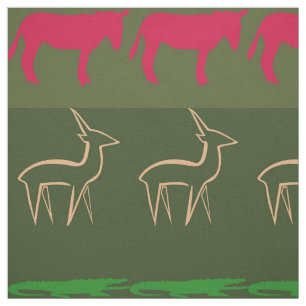 Retro Colourful Animals Pattern #7 Fabric