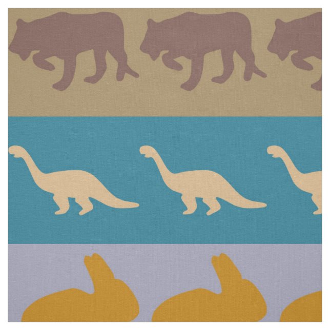 Retro Colourful Animals Pattern #8 Fabric (Swatch)