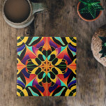 Retro Colourful Art Deco Illustration Tile<br><div class="desc">This design is an art deco style featuring bold geometric shapes with vibrant colours and intricate details. The high level of detail and symmetry makes the design captivating to look at. Rendered using state-of-the-art technology,  it is a stunning example of the power and beauty of digital art and design.</div>