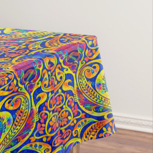 Retro Colourful Art Nouveau Pattern Tablecloth