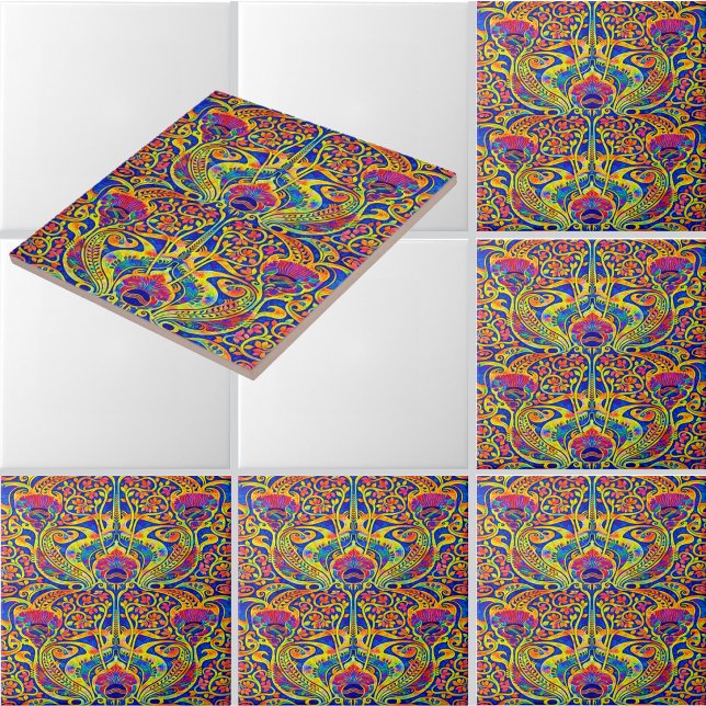 Retro Colourful Art Nouveau Pattern Tile (Creator Uploaded)