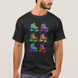 Retro Colourful Back To 80'S Rolling Shoes Graphic T-Shirt