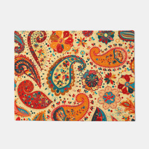 Retro Colourful Beautiful Boho Bohemian Paisley Doormat