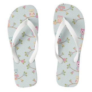 Retro Colourful Beautiful Custom Owl Jandals