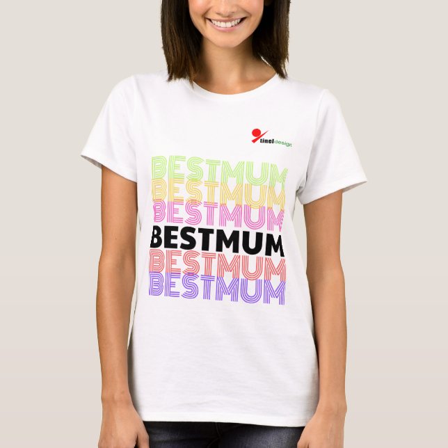 Retro Colourful Best Mum Double-Sided T-Shirt (Front)