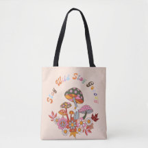 Retro colourful boho flowers groovy floral design