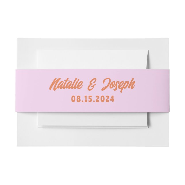 Retro Colourful Bold Bright Modern Boho Wedding   Invitation Belly Band (Front Example)