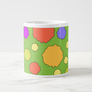 Retro colourful bold bright polka dot large coffee mug