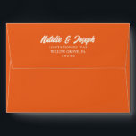 Retro Colourful Bold Vintage Bright Modern Wedding Envelope<br><div class="desc">A retro modern hand written bright colourful wedding envelope. Which features bold vintage  bride and groom's names in white creamy colour. And  personalised return address .  On burnt orange  colour background. Which suits the whole wedding suite.</div>