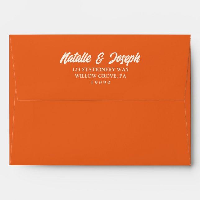 Retro Colourful Bold Vintage Bright Modern Wedding Envelope (Back (Top Flap))