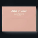Retro Colourful Bold Vintage Bright Modern Wedding Envelope<br><div class="desc">A retro modern hand written bright colourful wedding envelope. Which features bold vintage  bride and groom's names in white creamy colour. And  personalised return address .  On peach  colour background. Which suits the whole wedding suite.</div>