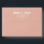 Retro Colourful Bold Vintage Bright Modern Wedding Envelope<br><div class="desc">A retro modern hand written bright colourful wedding envelope. Which features bold vintage  bride and groom's names in white creamy colour. And  personalised return address .  On peach  colour background. Which suits the whole wedding suite.</div>