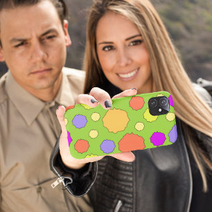 Retro colourful bright bold polka dot I phone case