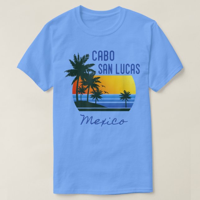 Retro Colourful Cabo San Lucas Meico Palm Tree Nov T-Shirt (Design Front)