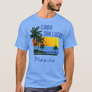 Retro Colourful Cabo San Lucas Meico Palm Tree Nov T-Shirt