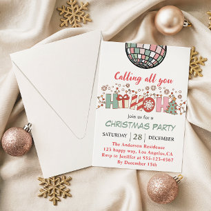 Retro Colourful Christmas Party Invitation
