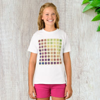 Retro Colourful Circles Girls T-Shirt
