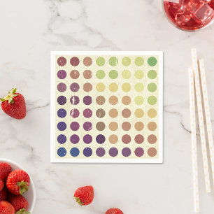Retro Colourful Circles Paper Napkins