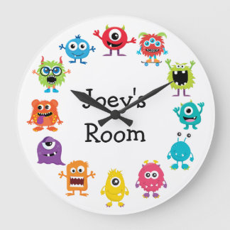 Retro Colourful Custom Personalised Monster Clock