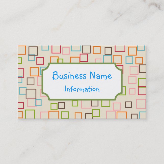 Retro Colourful Cute Education Tutor Business Card (Front)