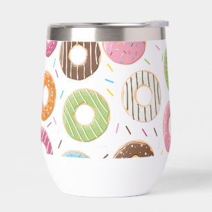 Retro Colourful Doughnuts Pattern Minimalist Fun P