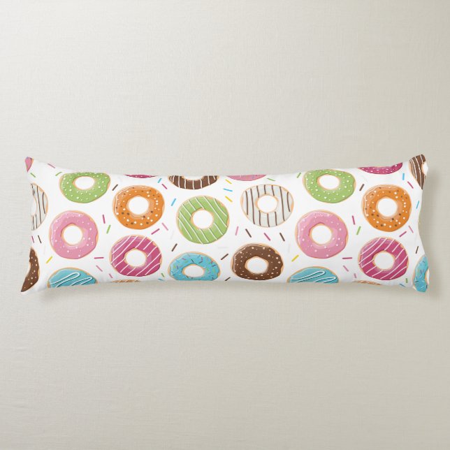 Retro Colourful Doughnuts Pattern Minimalist Fun P Body Cushion (Front)